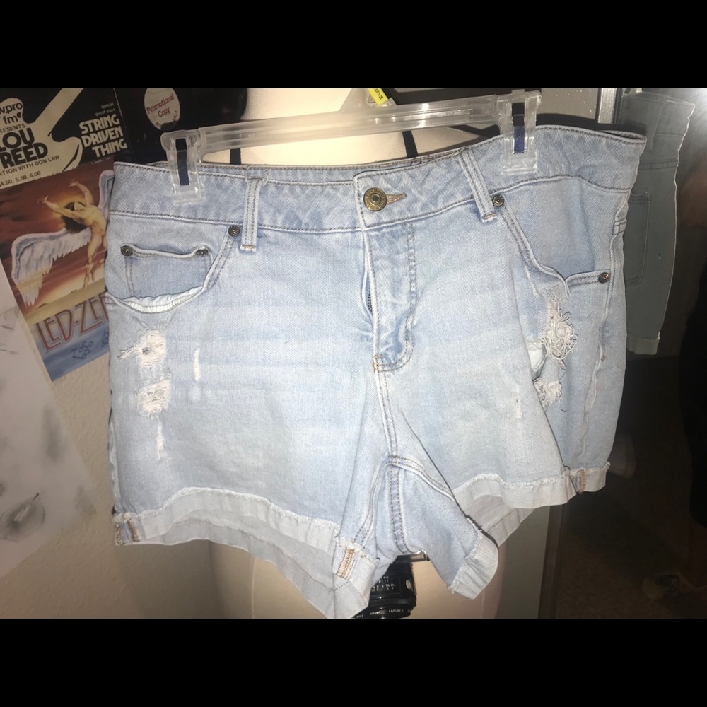 Light Blue Ripped Shorts